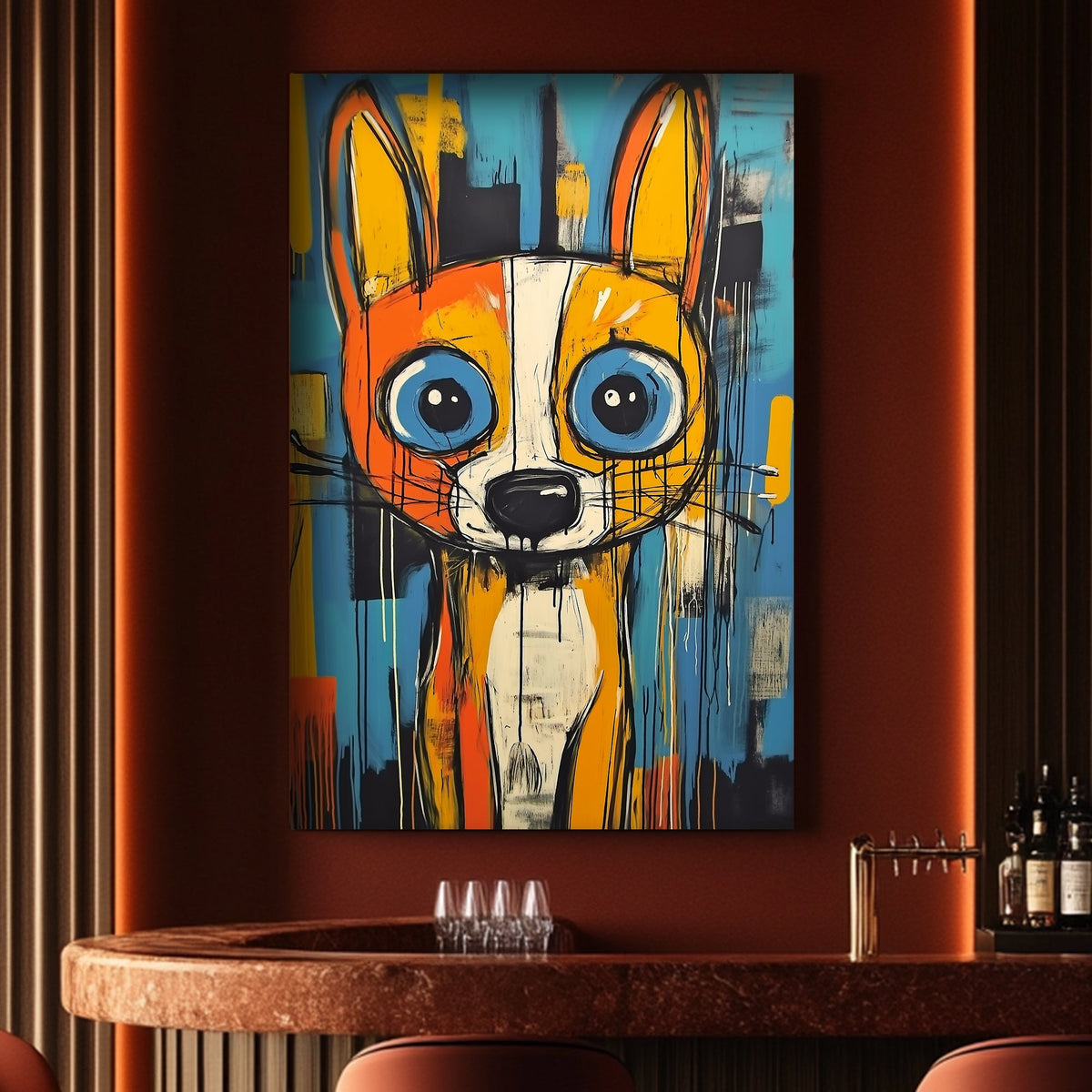 Portrait of a cute puppy wall art print