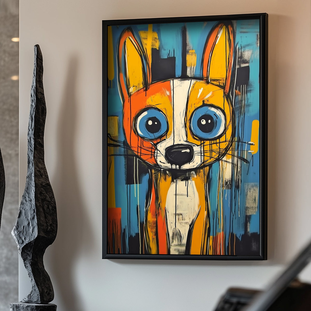 Portrait of a cute puppy wall art print