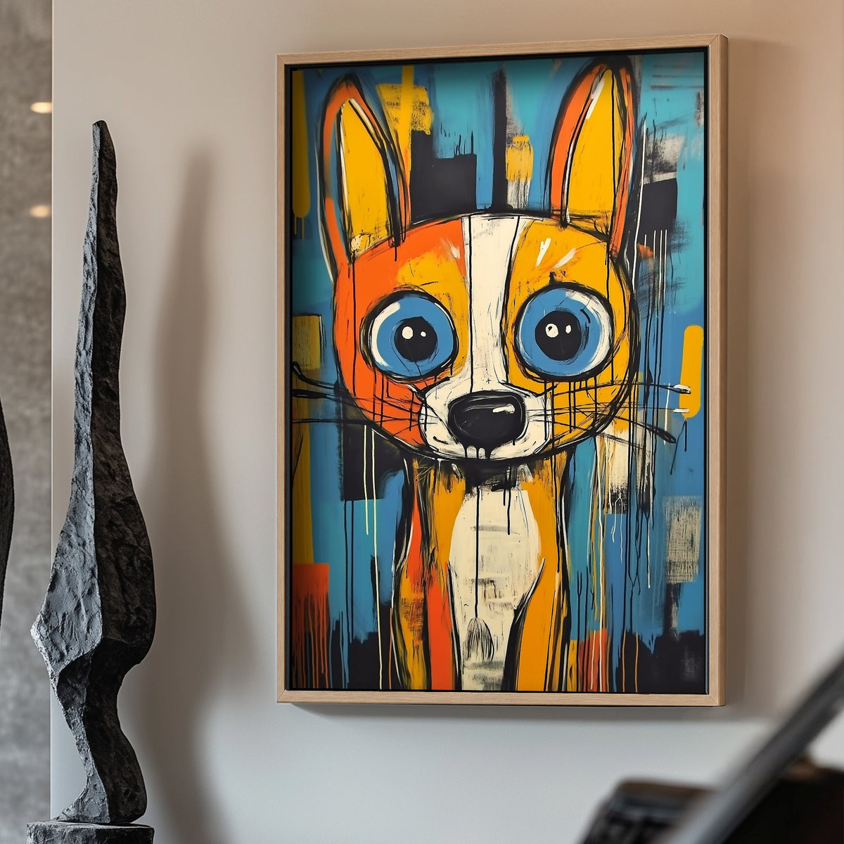 Portrait of a cute puppy wall art print