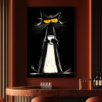 Grumpy Cat with Coffee #1590 Canvas Wall Art & Metal Prints