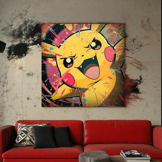 Pikachu from Pokemon wall art print