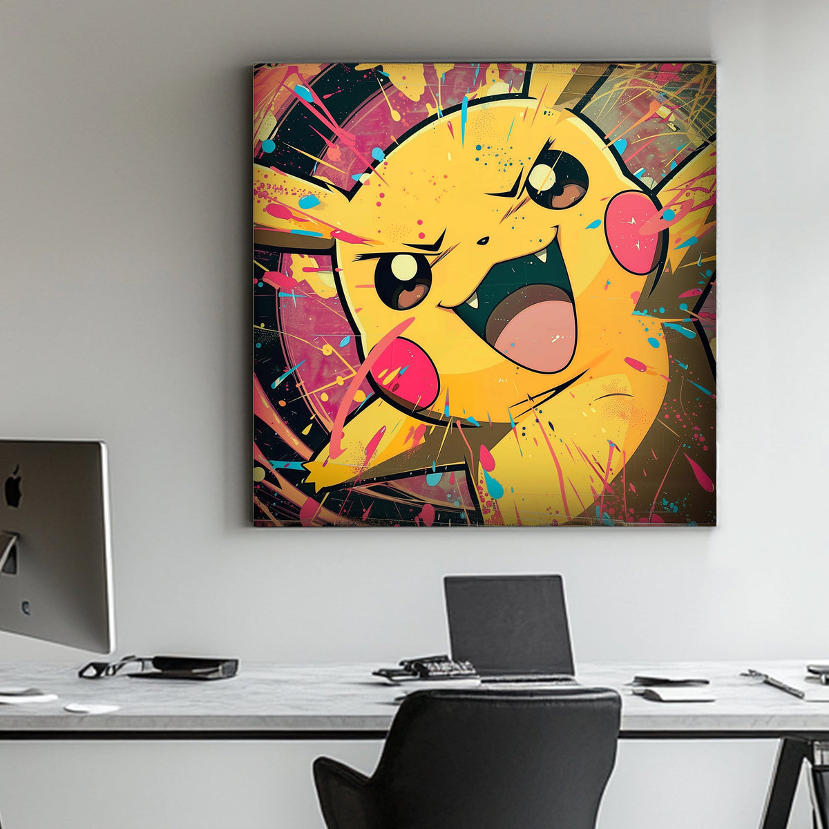 Pikachu from Pokemon wall art print