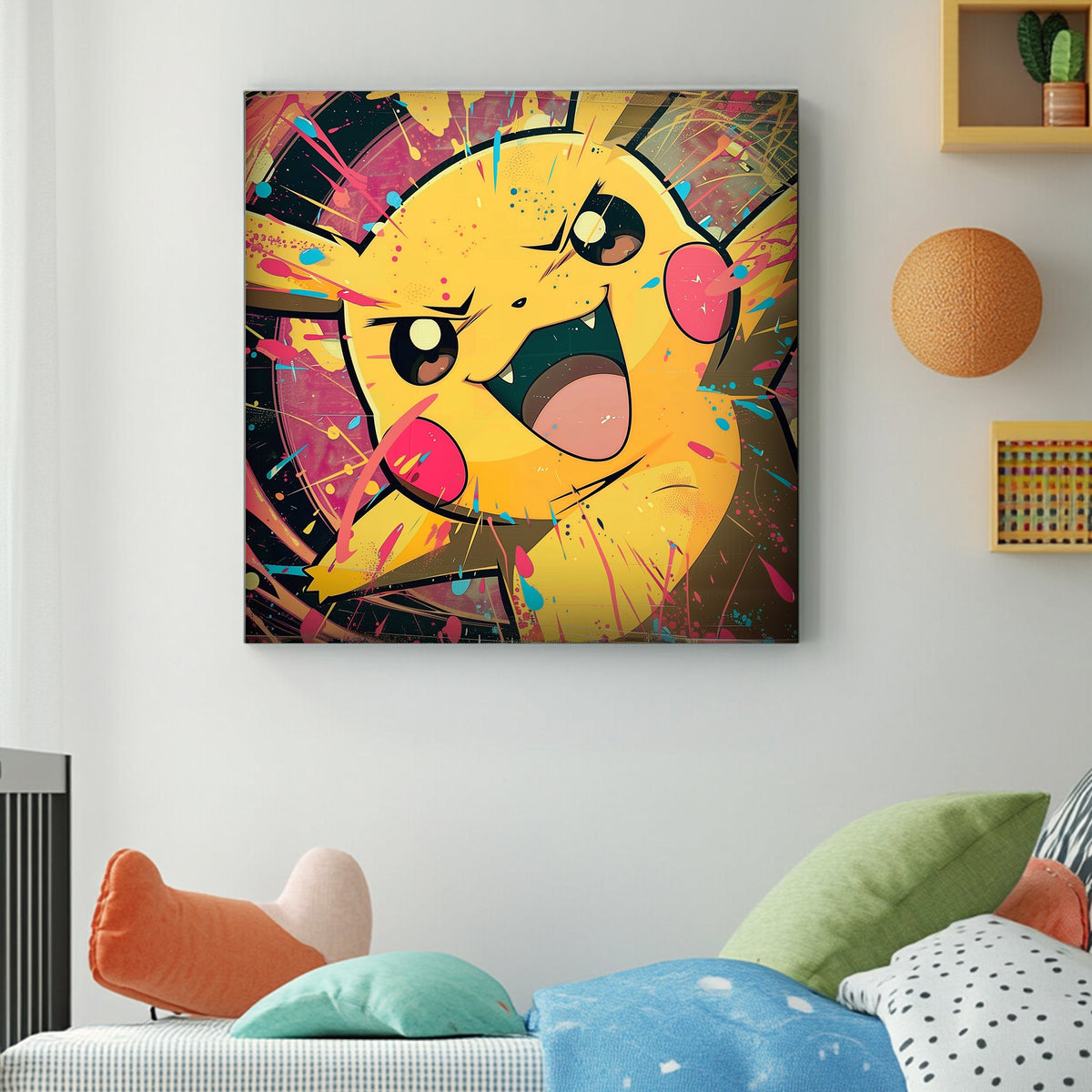 Pikachu from Pokemon wall art print