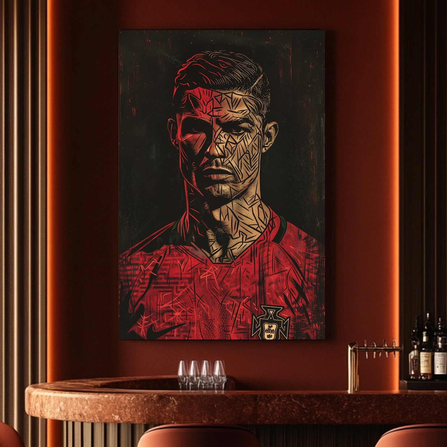 Ronaldo focused portrait available on canvas and metal print