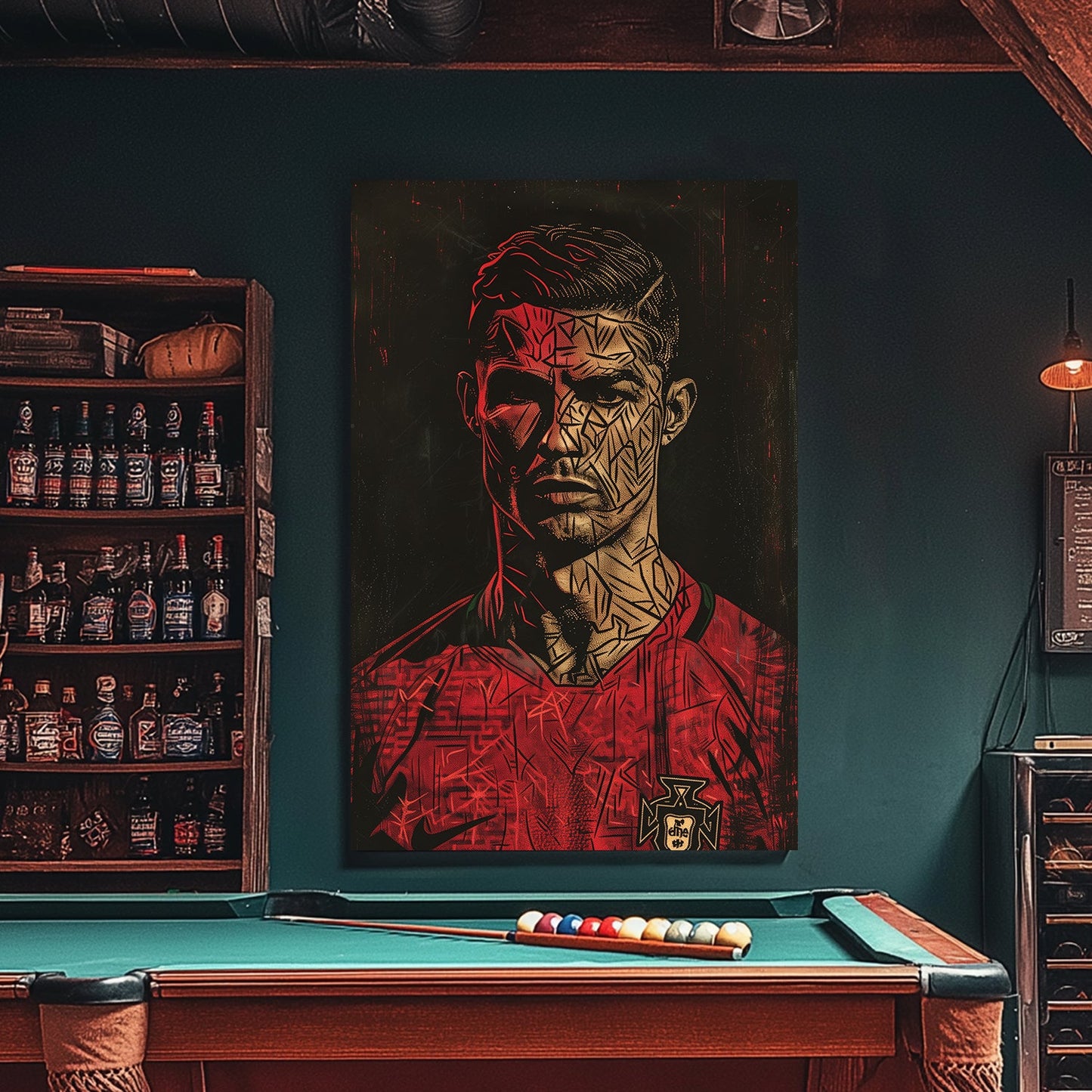 Ronaldo focused portrait available on canvas and metal print