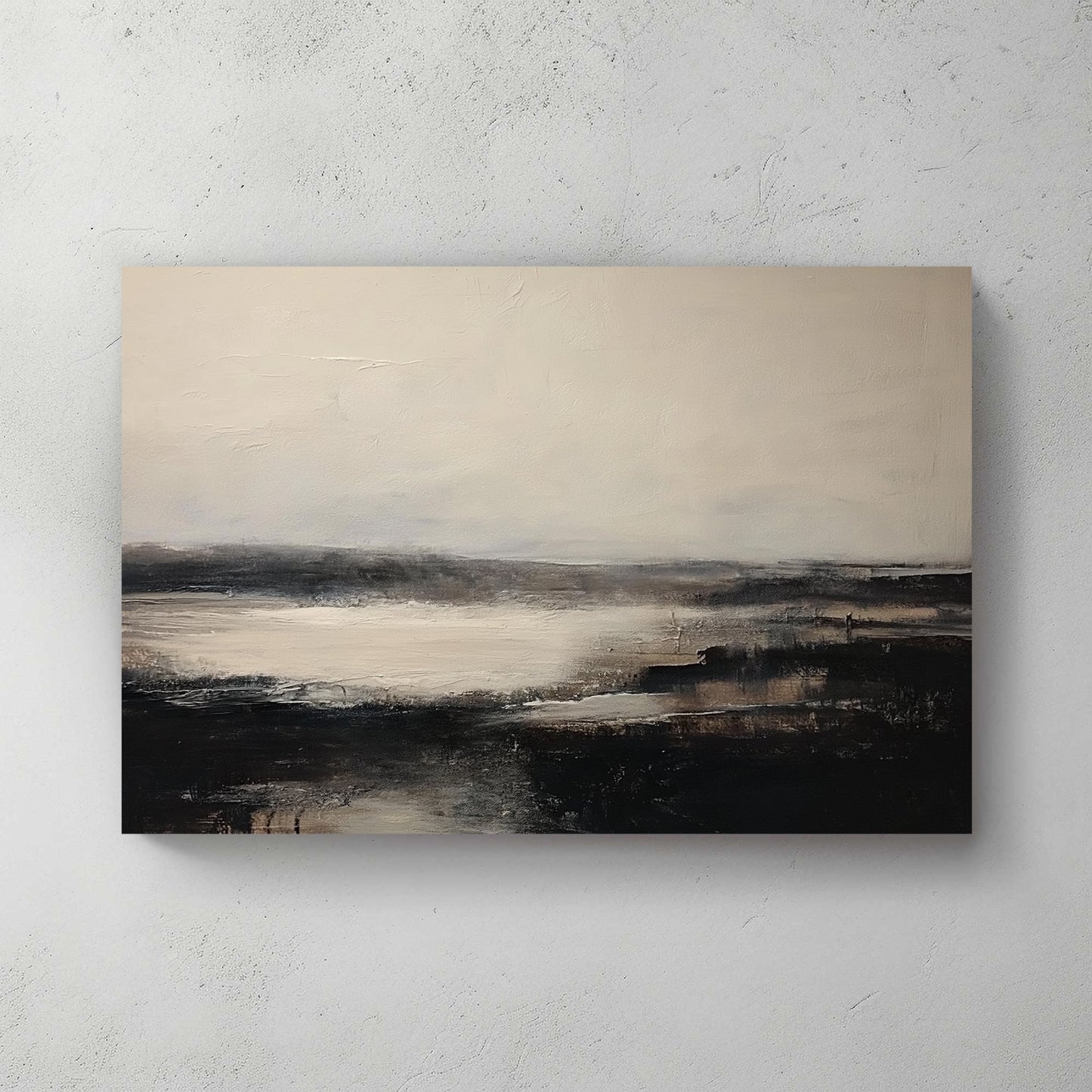 A serene, atmospheric landscape capturing the quiet beauty of dawn. The subtle greys and muted tones. Perfect for modern decor. canvas wall art abstract portrait