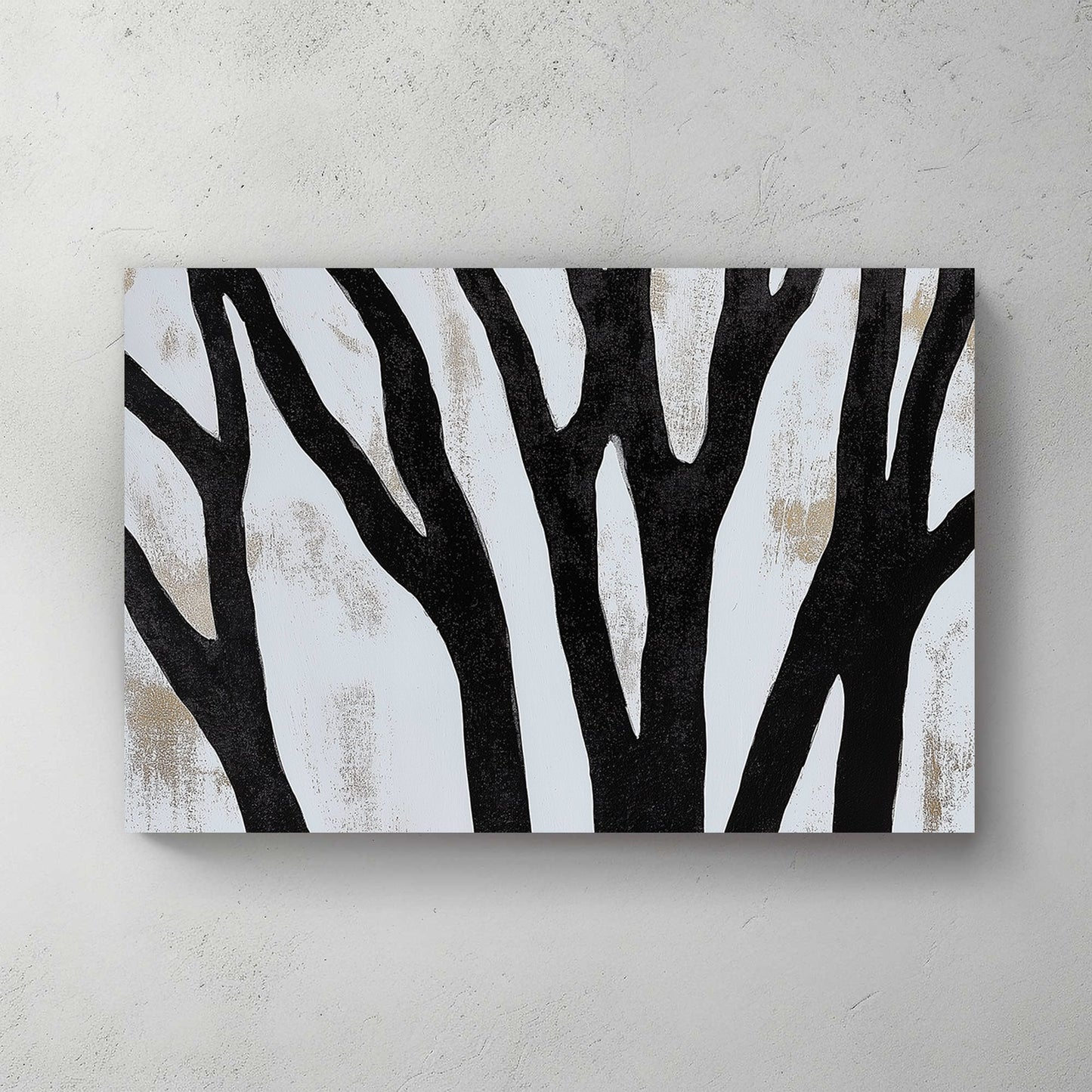 Minimalist black tree silhouettes on a textured white background.