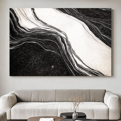 In monochromatic elegance, this artwork captures the essence of natural formations. Perfect for modern decor. canvas wall art abstract portrait landscape