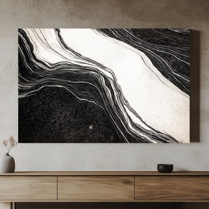 In monochromatic elegance, this artwork captures the essence of natural formations. Perfect for modern decor. canvas wall art abstract portrait landscape