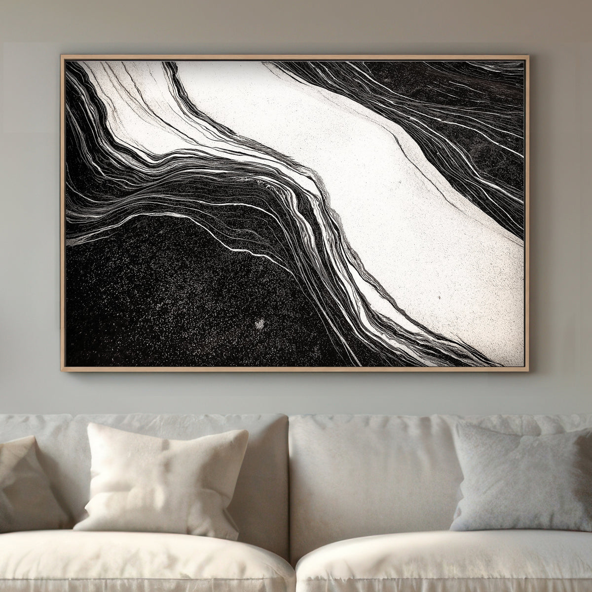 In monochromatic elegance, this artwork captures the essence of natural formations. Perfect for modern decor. canvas wall art abstract portrait landscape