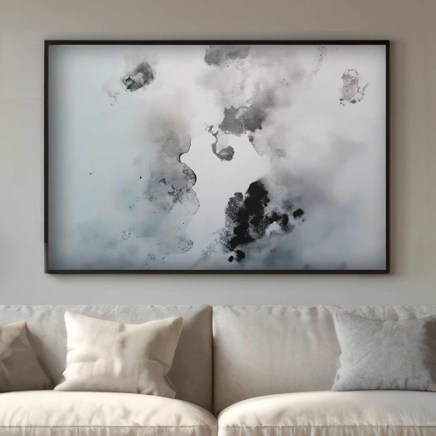 This abstract piece embodies the essence of drifting fog and soft shadows. Perfect for modern decor. canvas wall art portrait landscape