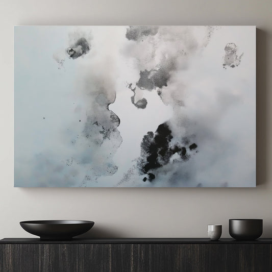 This abstract piece embodies the essence of drifting fog and soft shadows. Perfect for modern decor. canvas wall art portrait landscape