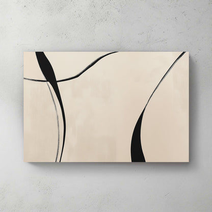 With sweeping black lines over a gentle cream backdrop, this minimalist piece captures. Perfect for modern decor. canvas wall art abstract portrait landscape