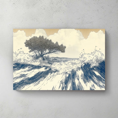 This artwork captures the dynamic rhythm of ocean waves crashing against the shore. Perfect for modern decor. canvas wall art abstract portrait landscape