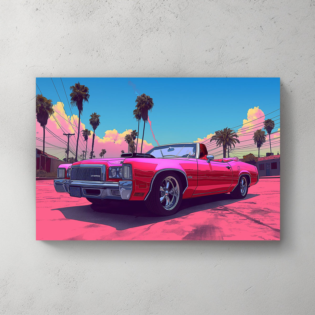 Vice City Pink #187 Canvas Wall Art & Metal Prints