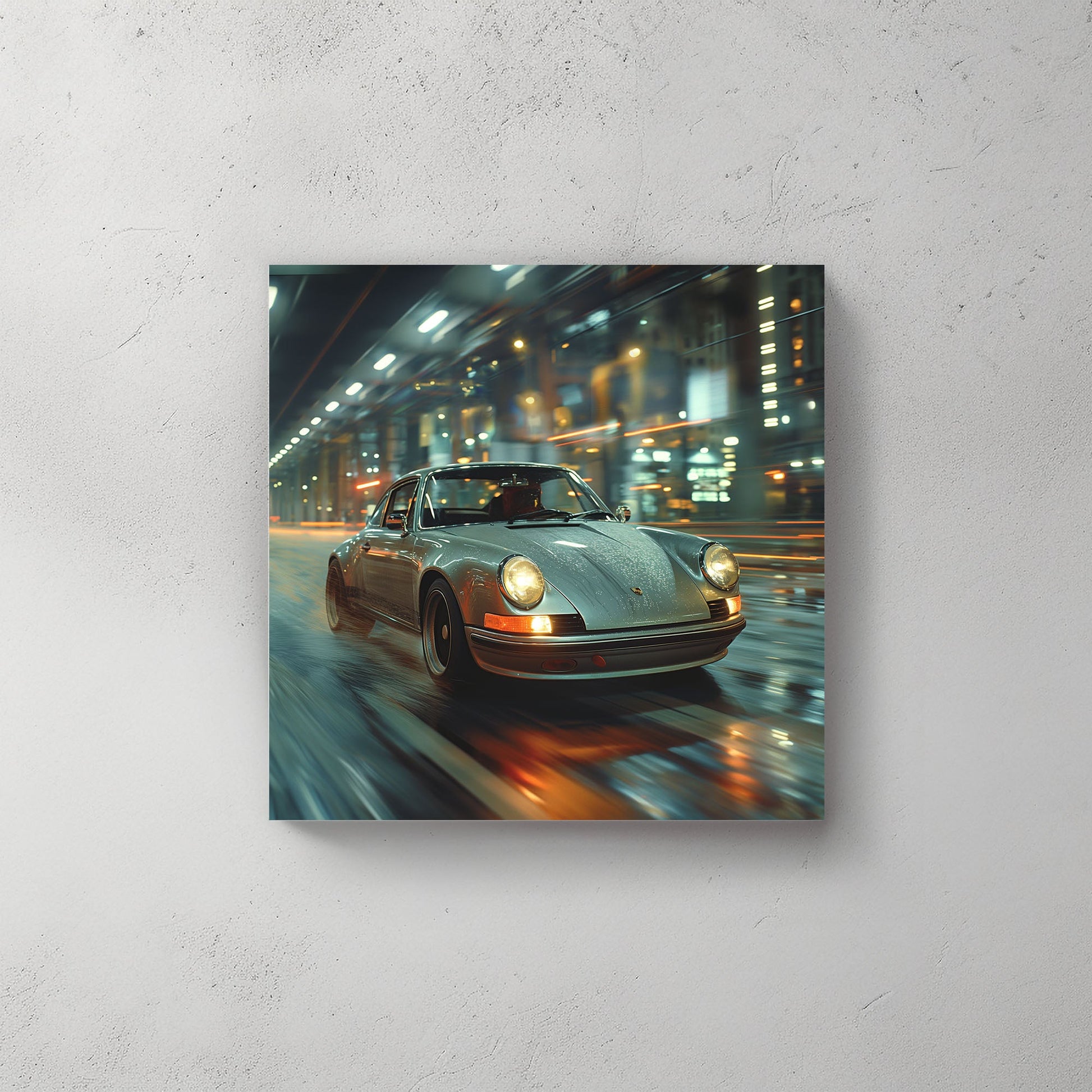 Silver Porsche #208 Canvas Wall Art & Metal Prints