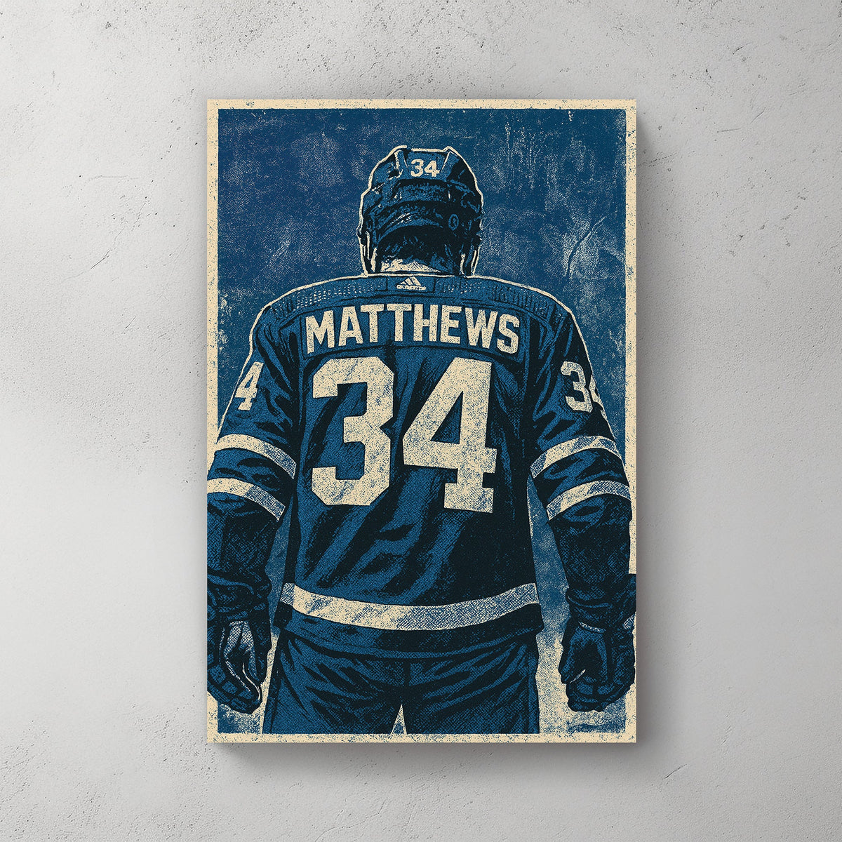 Vintage-style Auston Matthews Toronto Maple Leafs wall art
