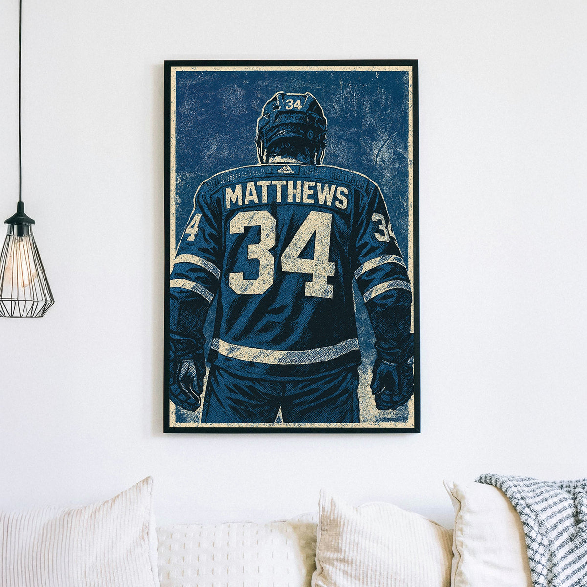 Vintage-style Auston Matthews Toronto Maple Leafs wall art