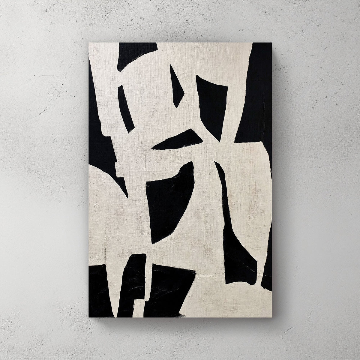 Black and white abstract wall art with bold negative space design