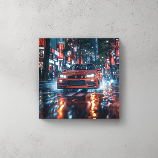 Orange Skyline #236 Canvas Wall Art & Metal Prints