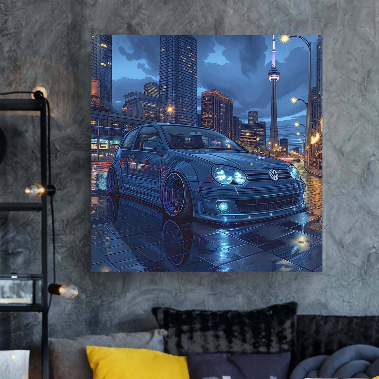Blue Golf #241 Canvas Wall Art & Metal Prints