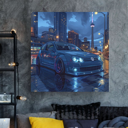 Blue Golf #241 Canvas Wall Art & Metal Prints