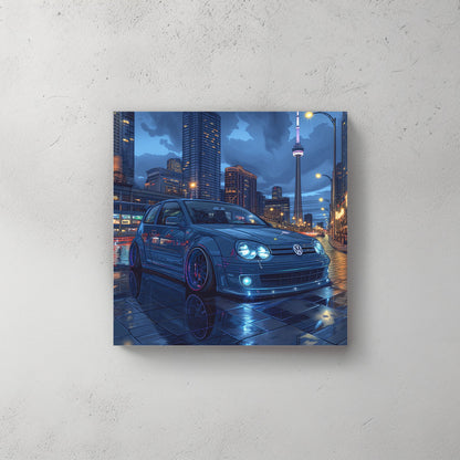Blue Golf #241 Canvas Wall Art & Metal Prints