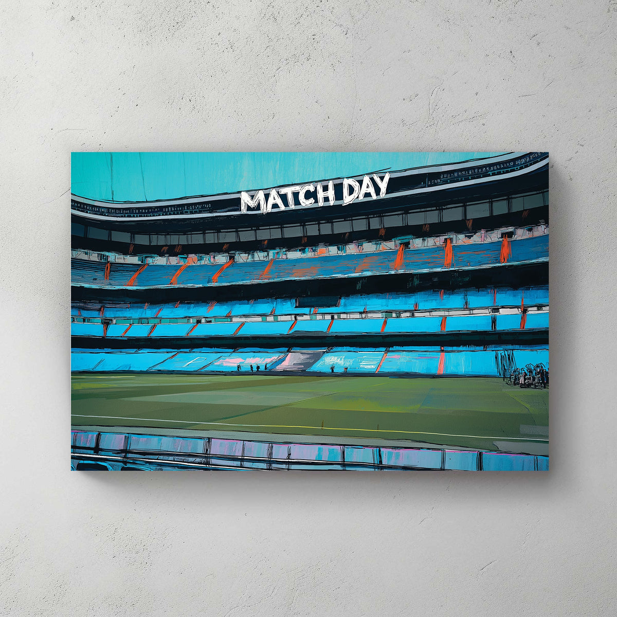 Real Madrid stadium wall art with empty stands