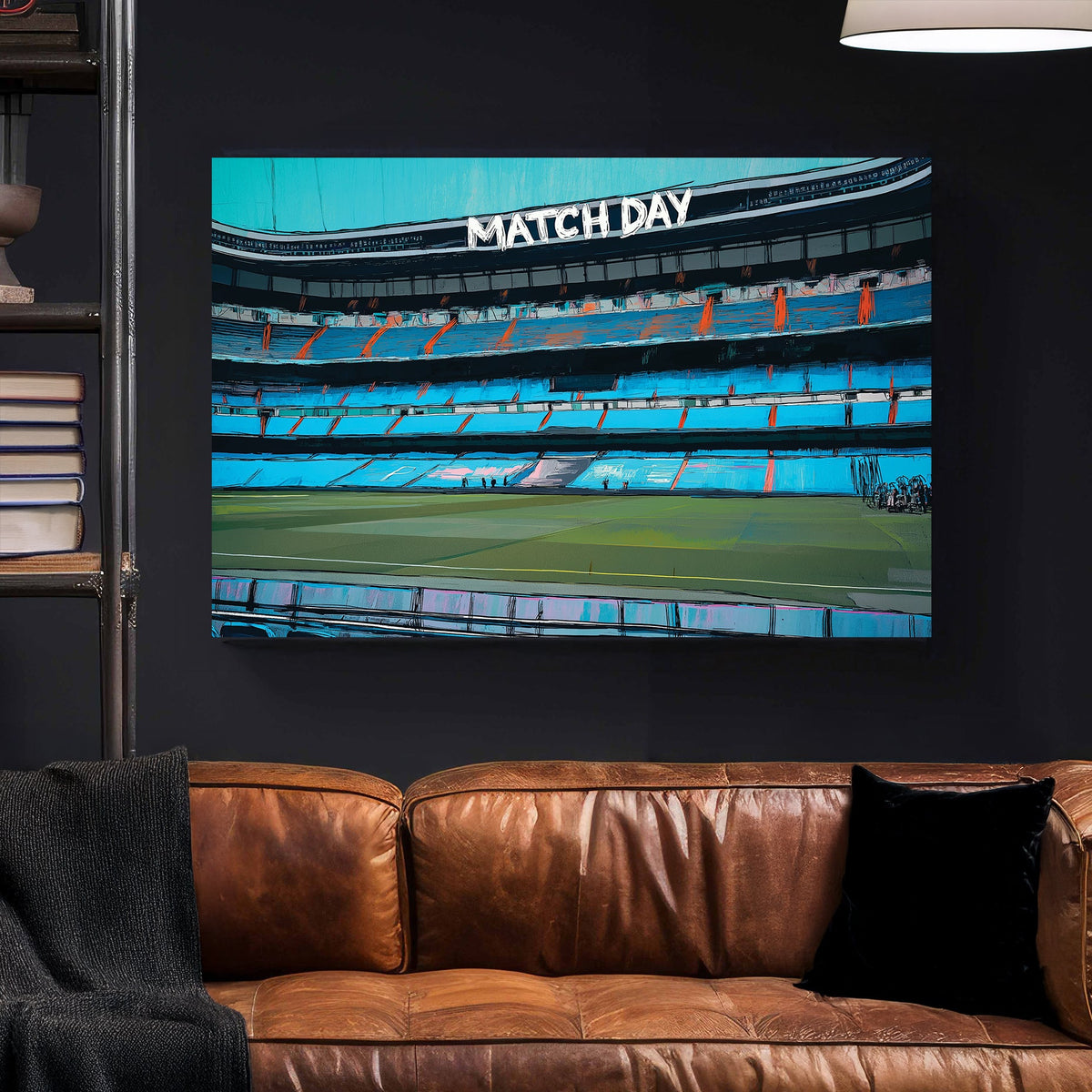 Real Madrid stadium wall art with empty stands