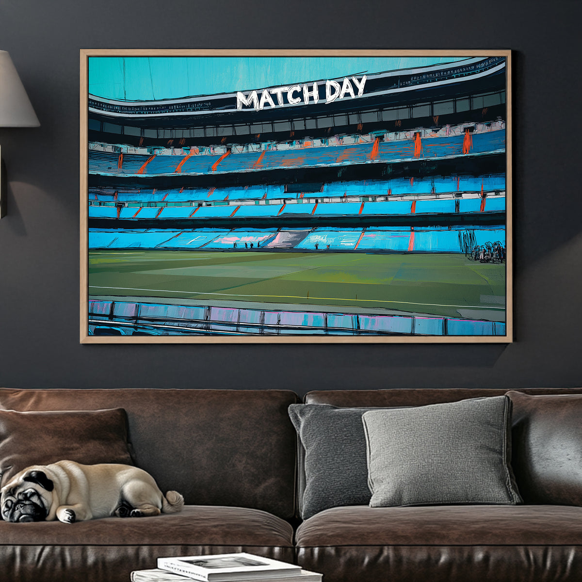 Real Madrid stadium wall art with empty stands