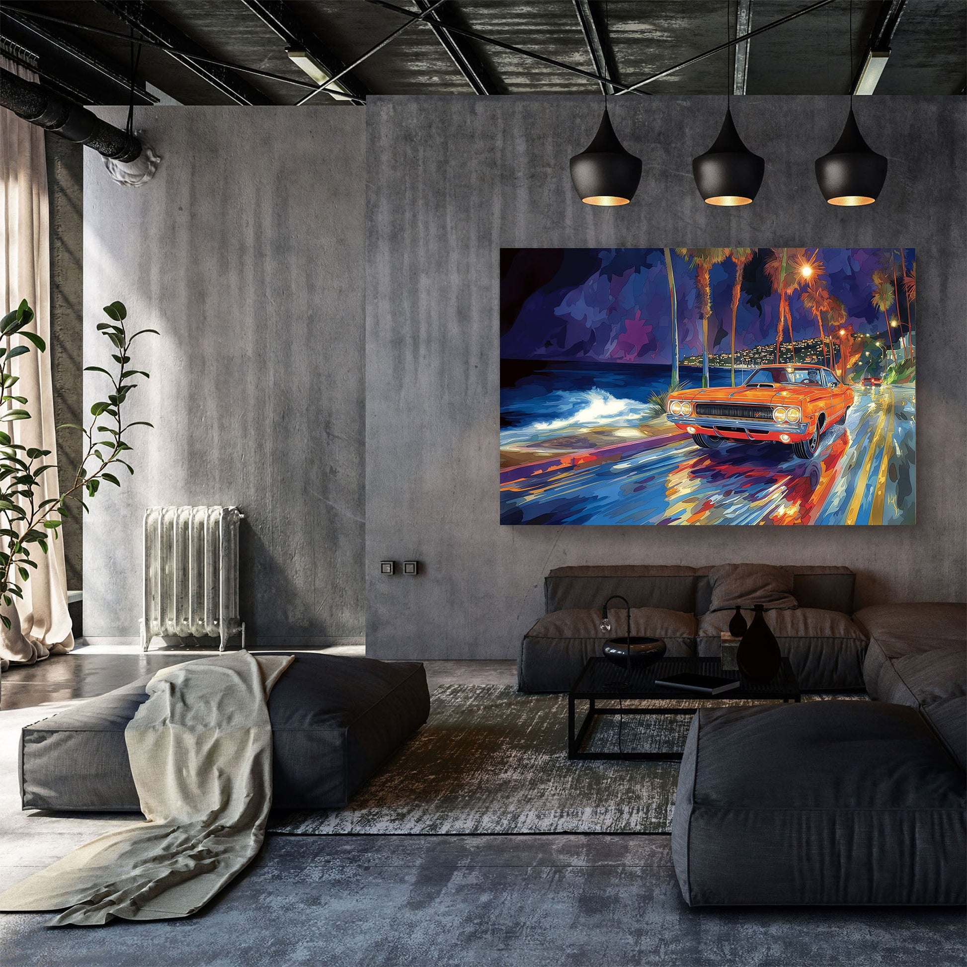 Cruising By Night Chevelle #244 Canvas Wall Art & Metal Prints