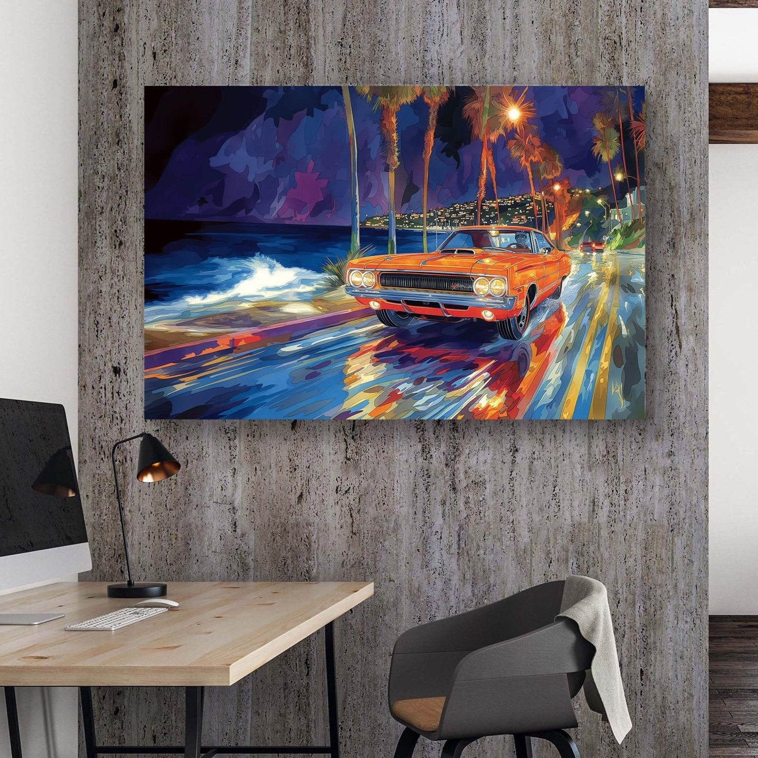 Cruising By Night Chevelle #244 Canvas Wall Art & Metal Prints