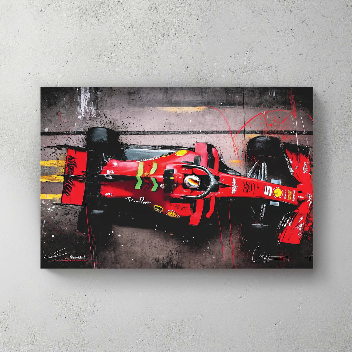 ferrari formula 1 racing car top view wall art