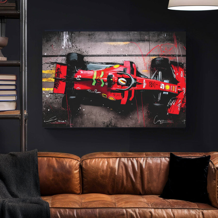 ferrari formula 1 racing car top view wall art