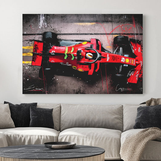 ferrari formula 1 racing car top view wall art