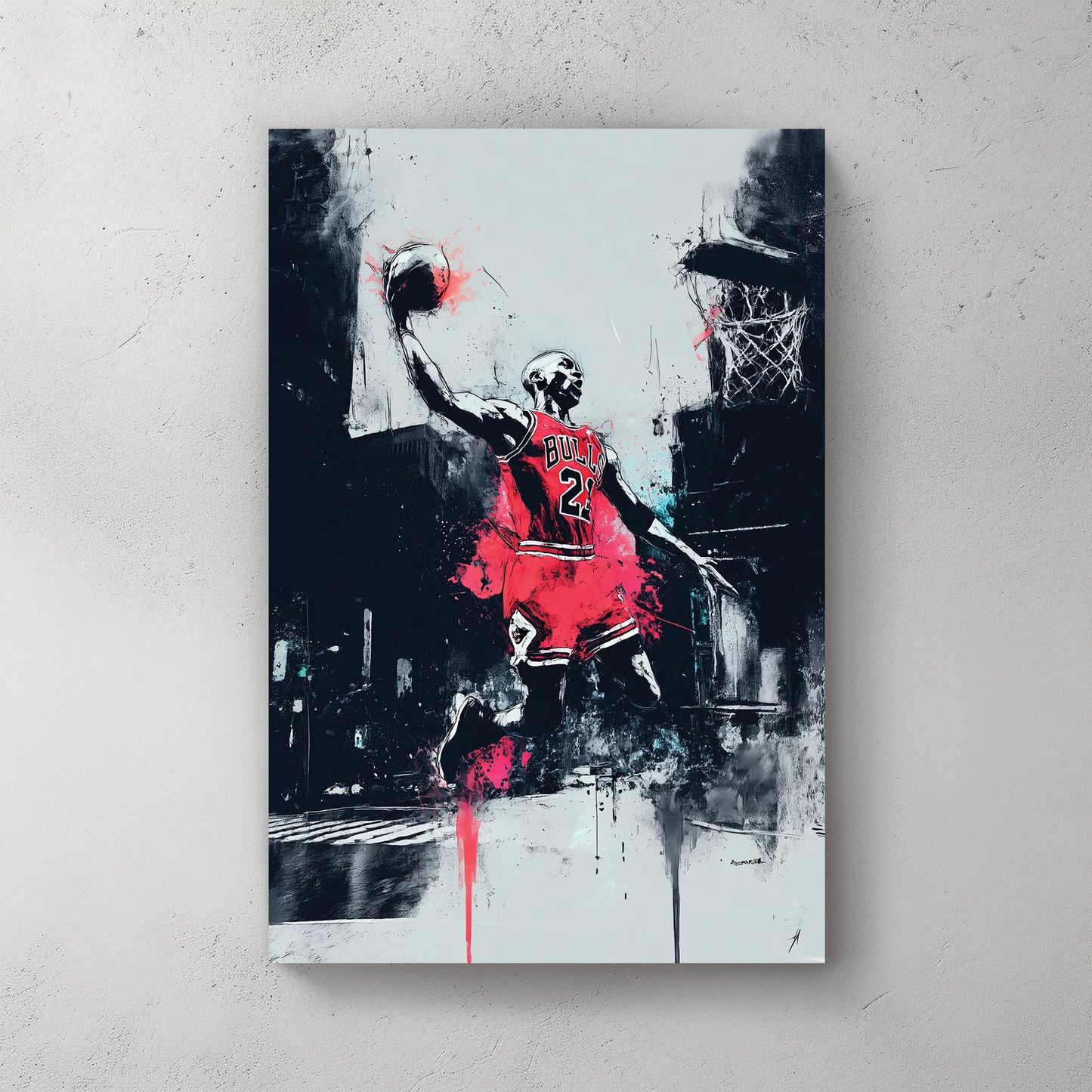 Michael Jordan dunking chicago bulls wall art