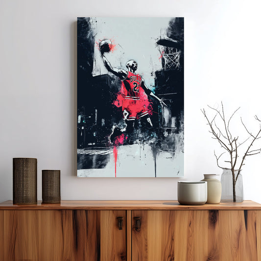 Michael Jordan dunking chicago bulls wall art