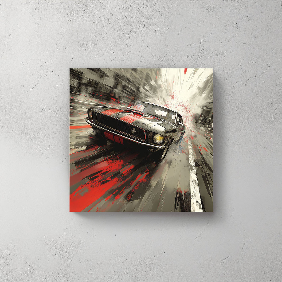 Black Mustang #247 Canvas Wall Art & Metal Prints