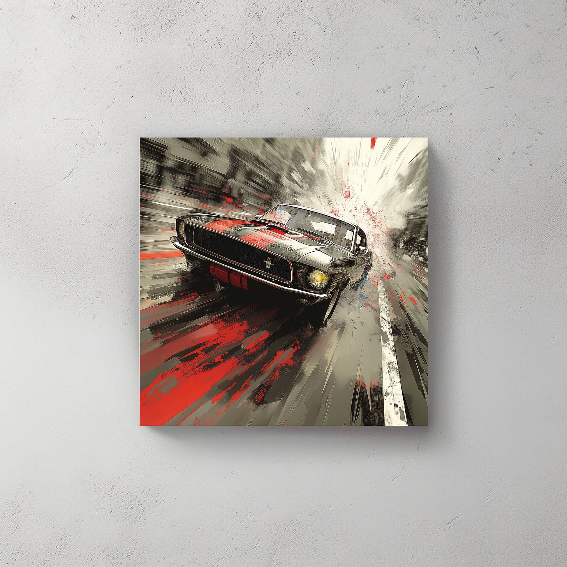 Black Mustang #247 Canvas Wall Art & Metal Prints