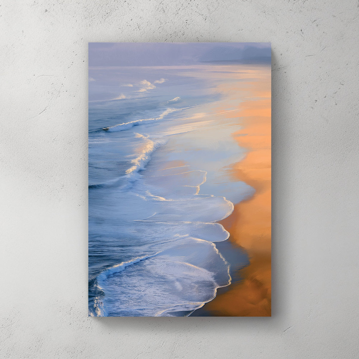 serene ocean sunset wall art with gentle waves and golden reflections