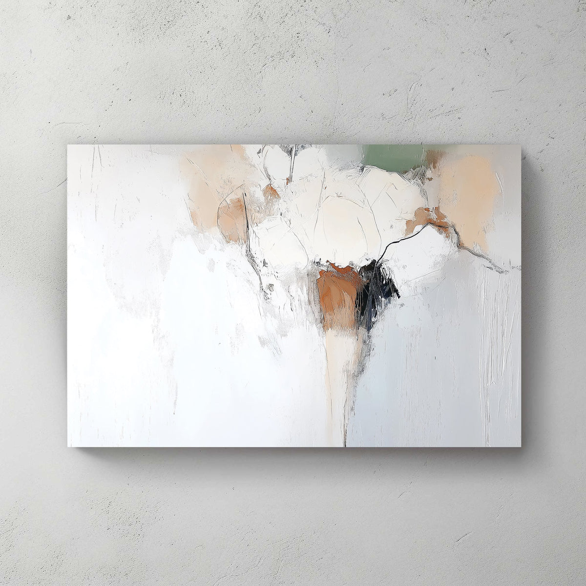 neutral textured abstract wall art in beige and white tones