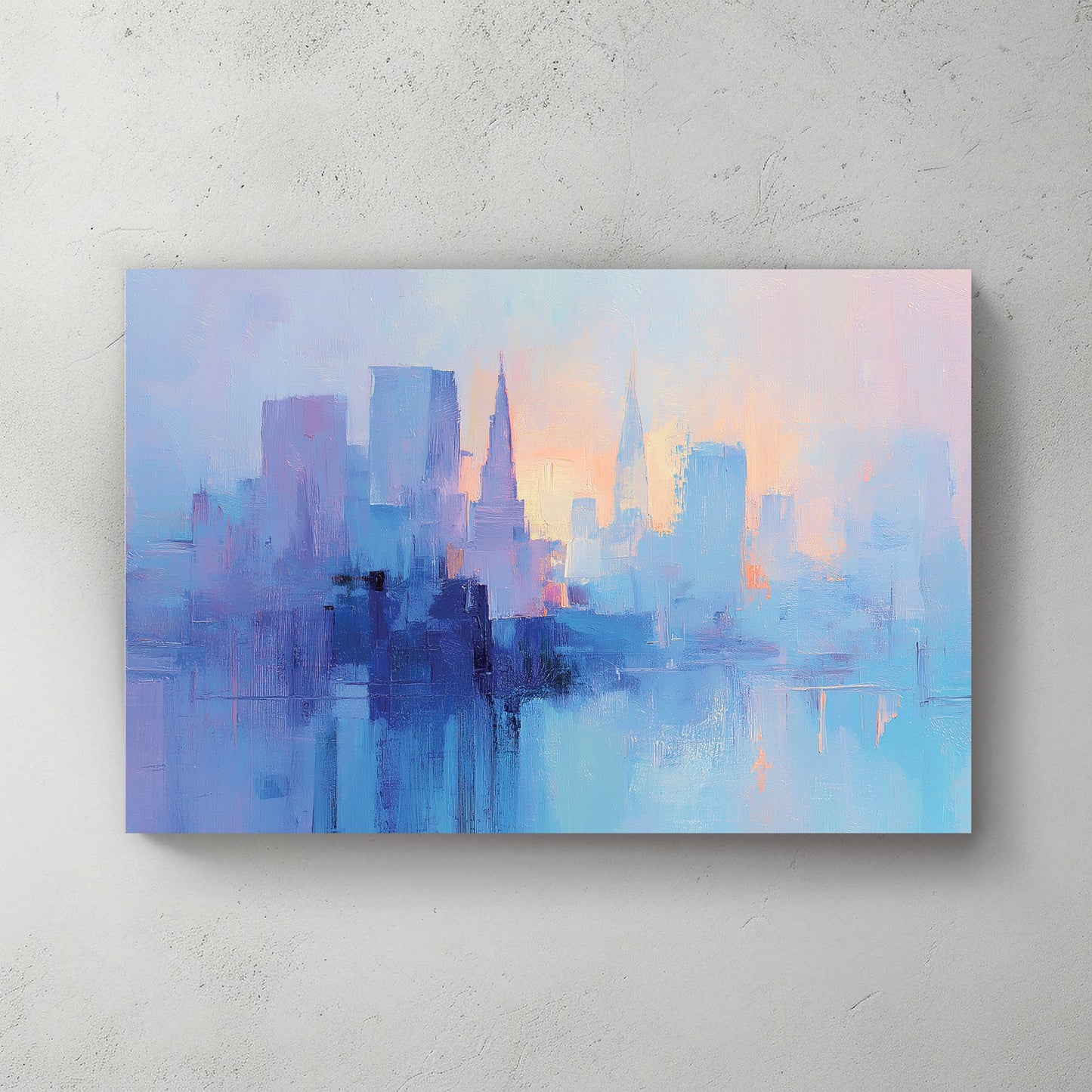pastel city skyline abstract wall art
