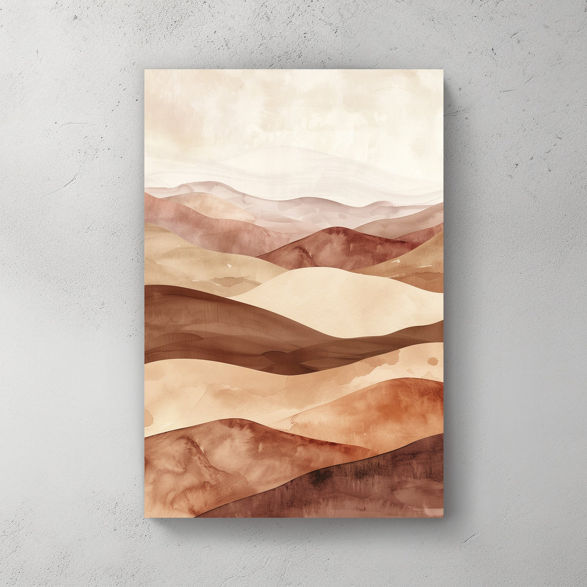 minimal wall art of desert hills abstract in warm earth tones