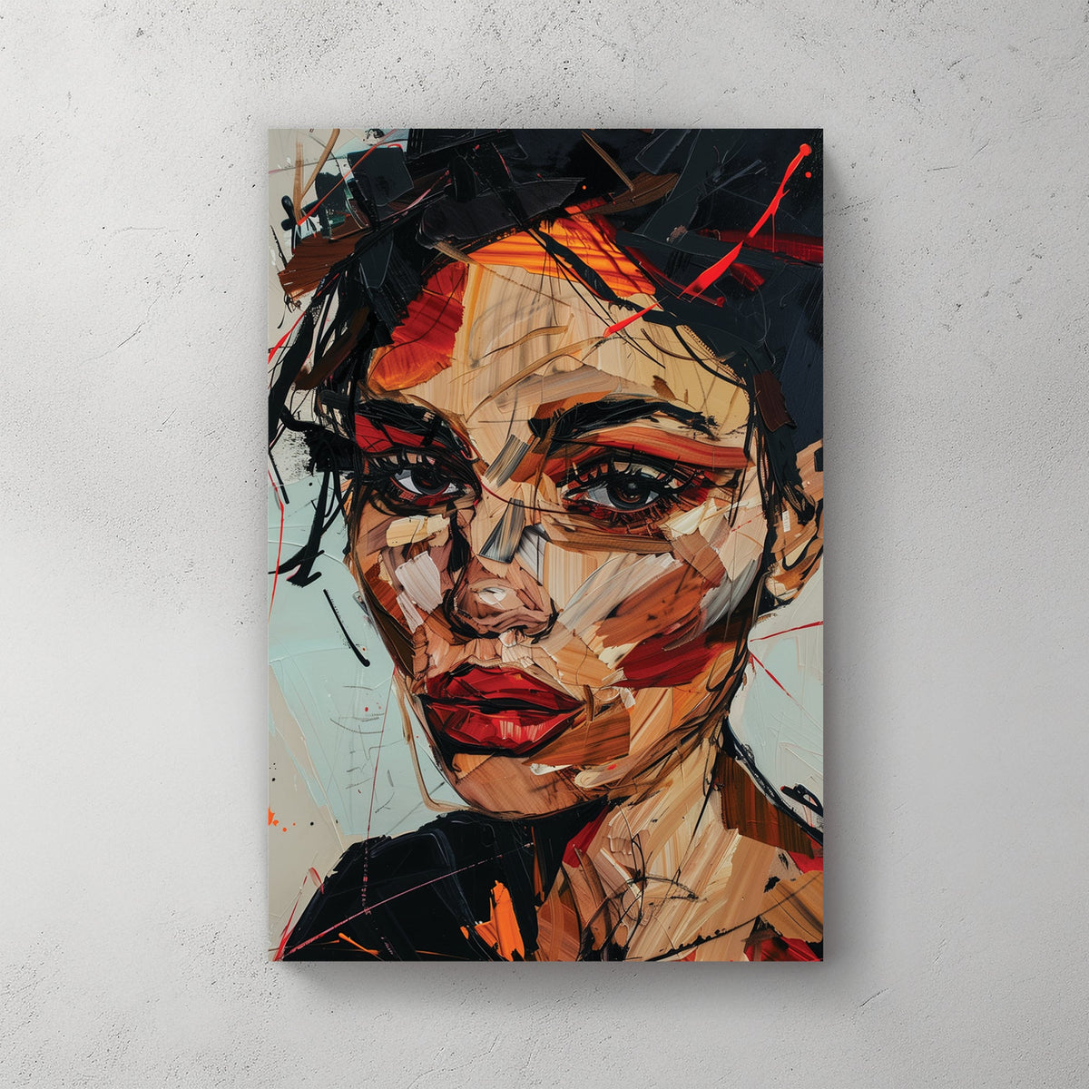 abstract portrait of a woman with expressive brushstrokes wall art