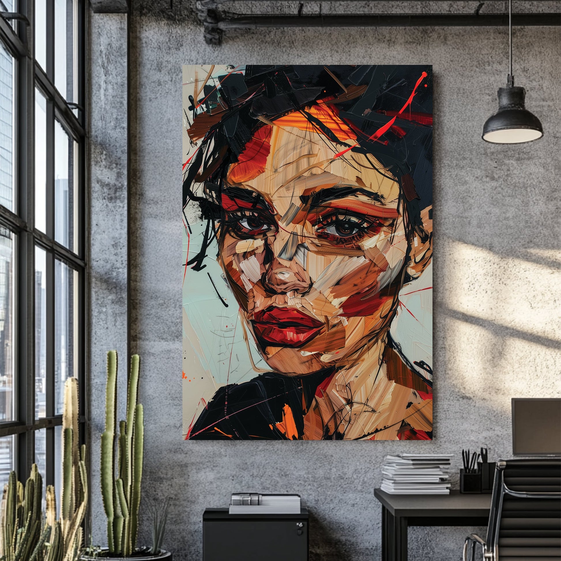 abstract portrait of a woman with expressive brushstrokes wall art