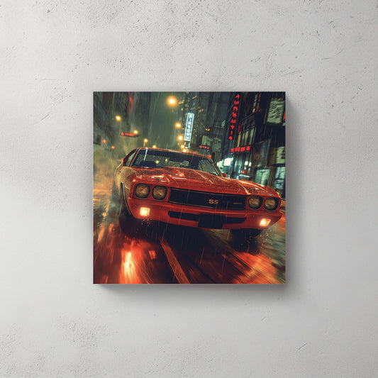Orange Chevelle #258 Canvas Wall Art & Metal Prints