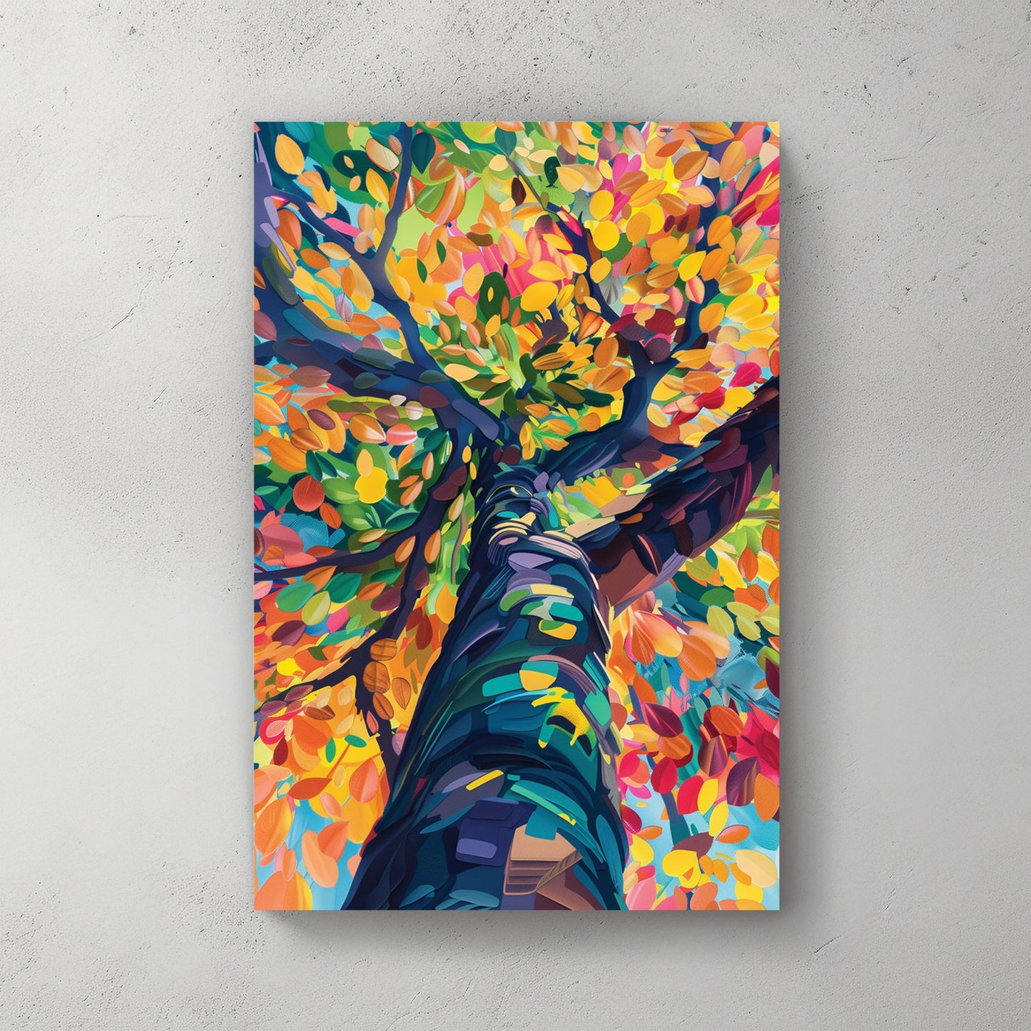 colourful tree canopy abstract wall art