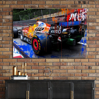 graffiti-style F1 Ferrari race car wall art