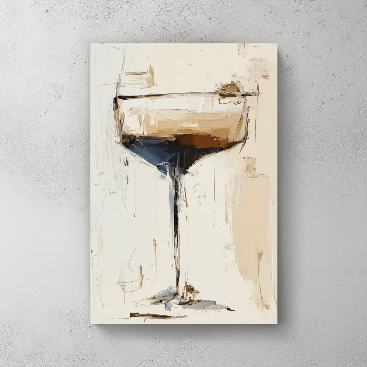espresso martini wall art with abstract brushstrokes