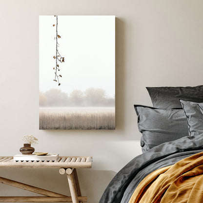 foggy field with hanging branch minimalist wall art